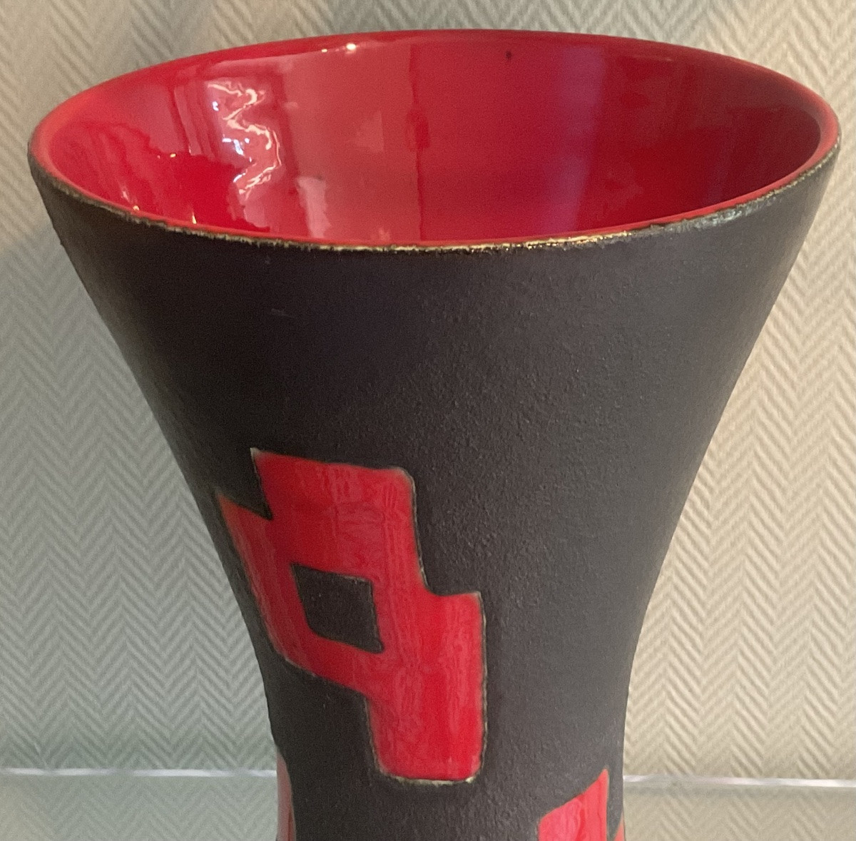 GRAND VASE DIABOLO CÉRAMIQUE ELCHINGER 1950/60-photo-3