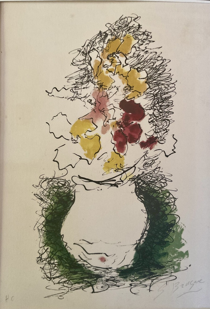 Georges Braque Original Lithograph Le Bouquet 1962 Arches Original Work-photo-1