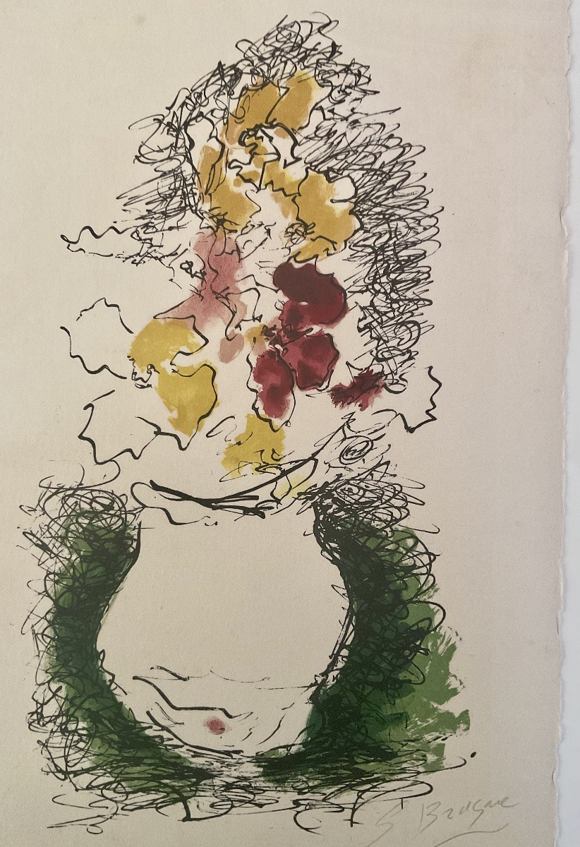 Georges Braque Original Lithograph Le Bouquet 1962 Arches Original Work-photo-3