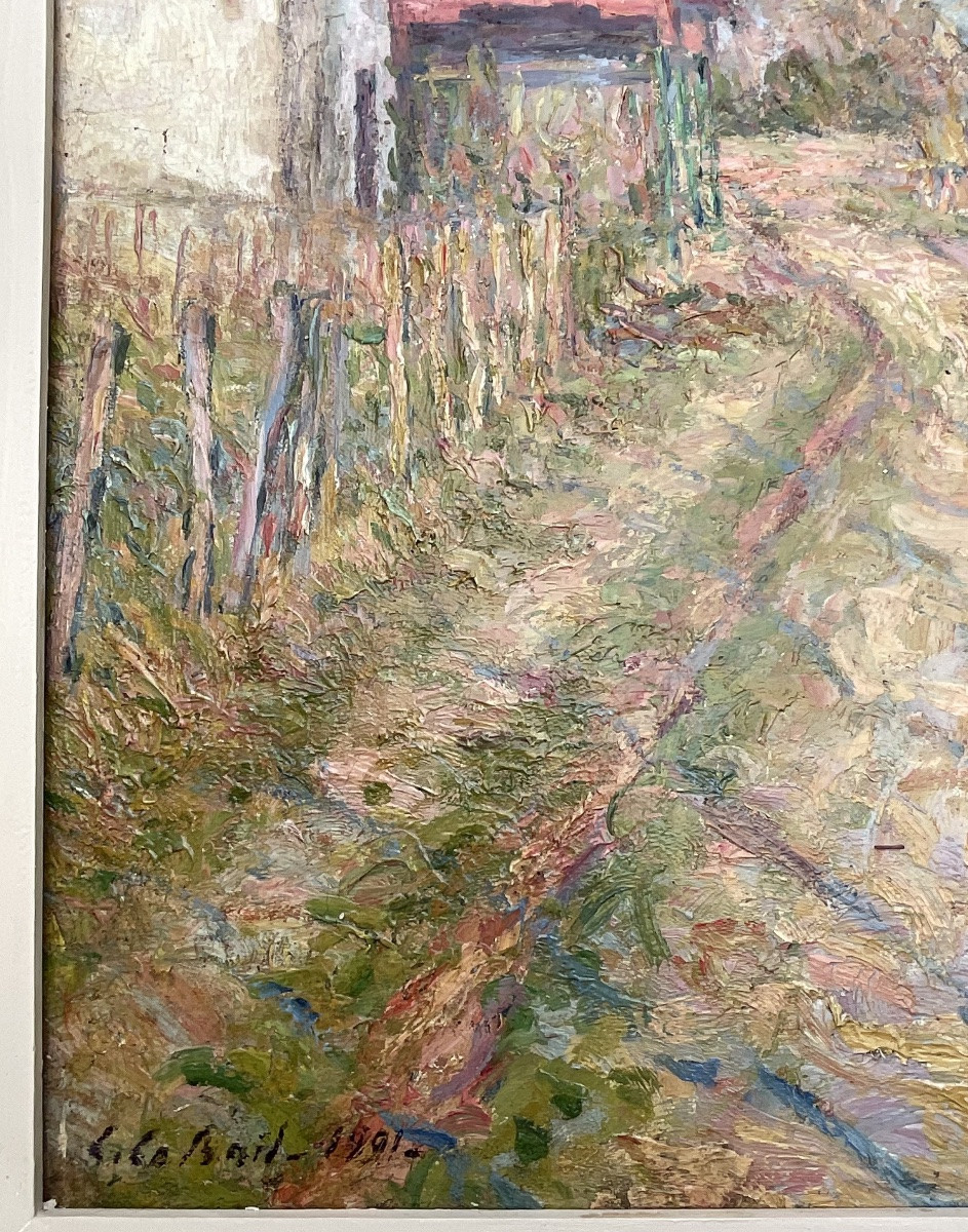 Louis Le Bail Original Painting 1901 Bord De Seine Medan Moulin Rouge-photo-3