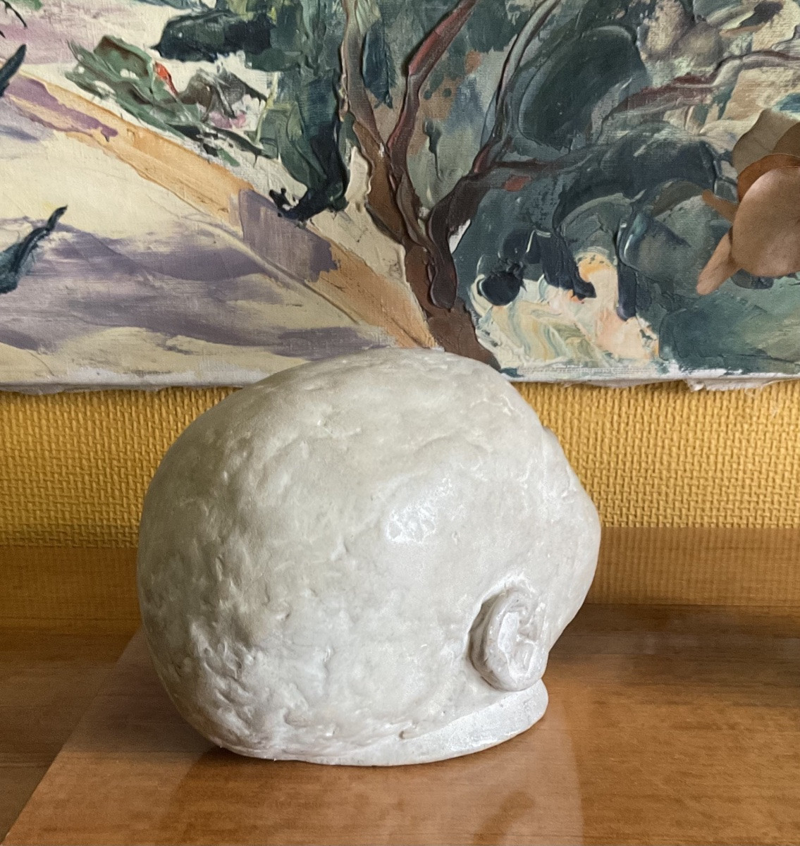 Camille Descaussy Sculpture Plaster 1934 Head Of Infant Crying Céret-photo-3
