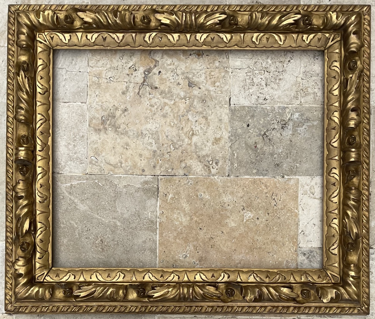 Large 19th Century Frame Wood And Vegetable Stuc Dim 81 X 65 Cm (25f) Perfect Condition