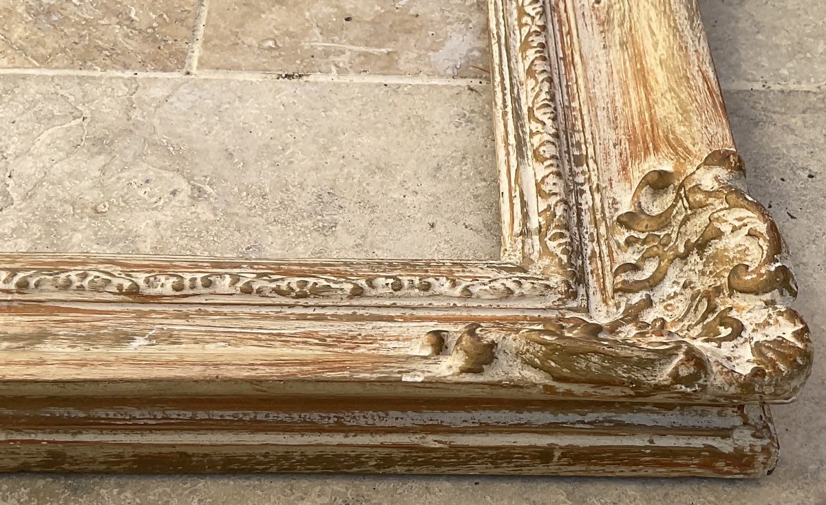 Large Montparnasse Frame, Louis XIV Style, Wood, Size 25p, Dimensions 81 X 60 Cm-photo-2