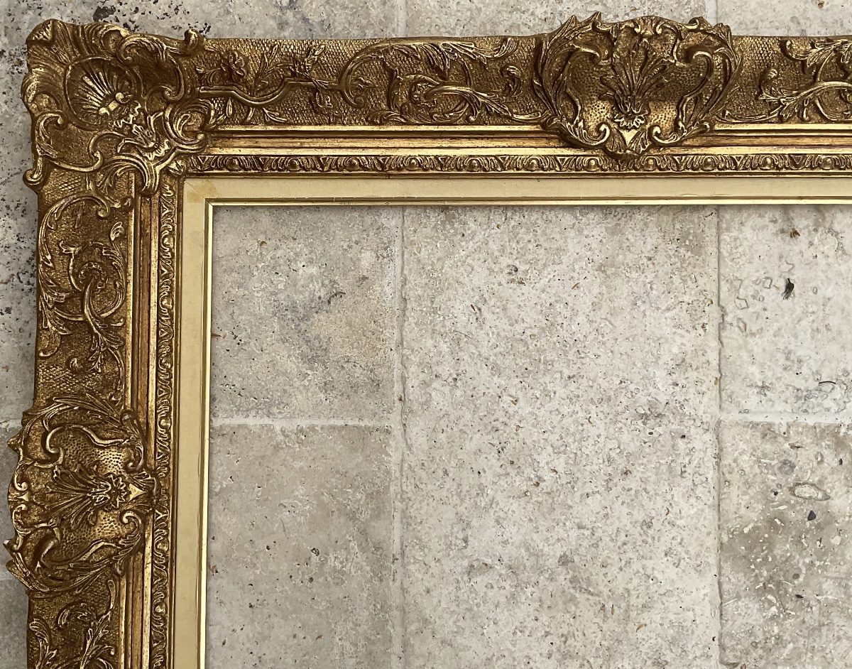 CADRE MONTPARNASSE SCULPTÉ STYLE LOUIS XIV PROFIL BOIS STUC DIM 10P -photo-2