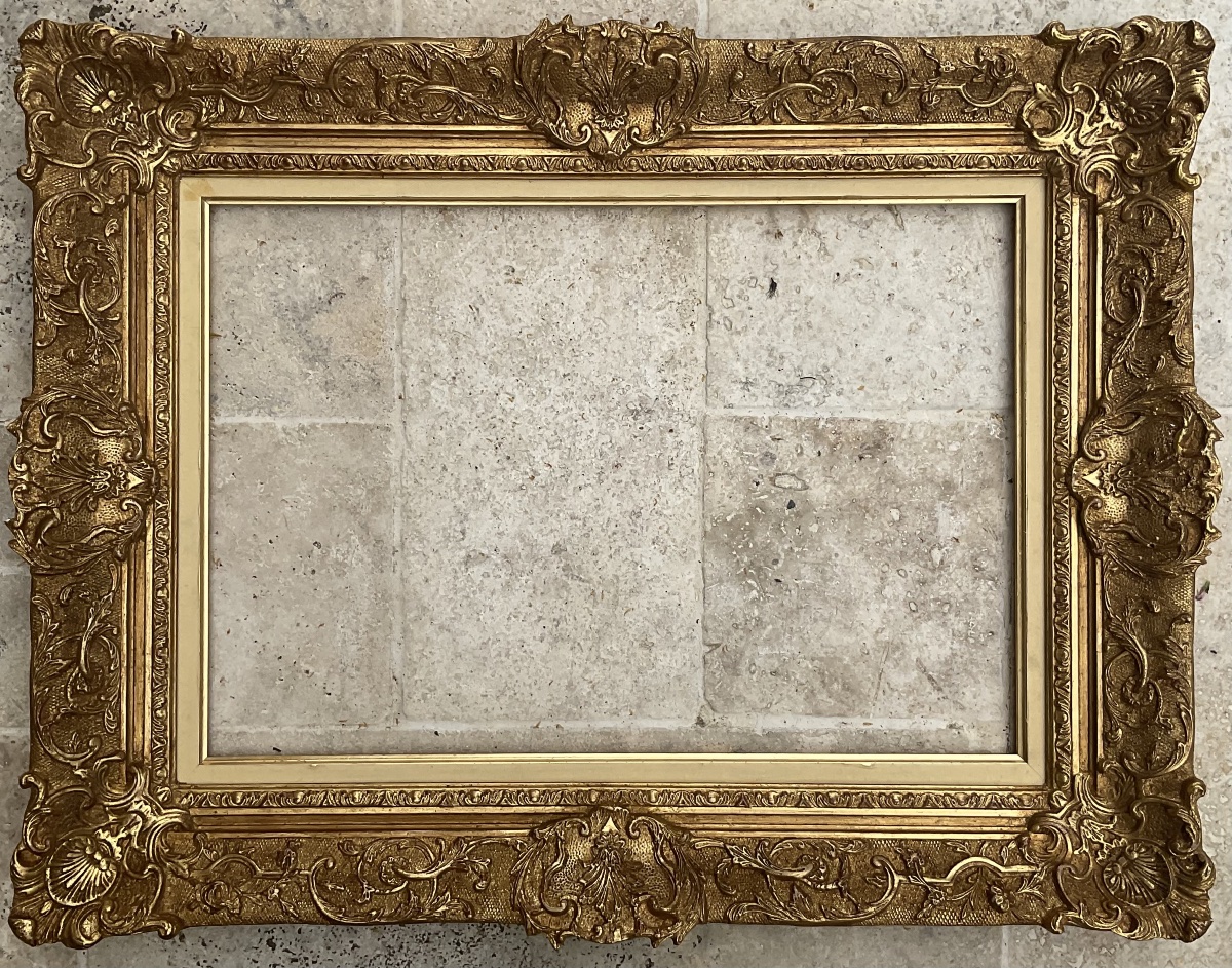 CADRE MONTPARNASSE SCULPTÉ STYLE LOUIS XIV PROFIL BOIS STUC DIM 10P 