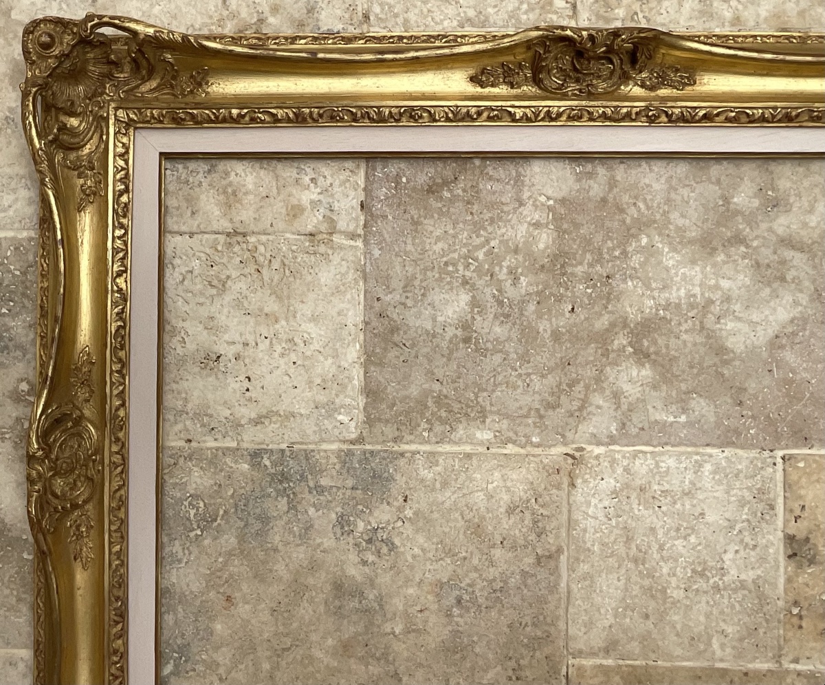 Rare Montparnasse Frame, All-wood Profile, Size 25f French Frame, 81 X 60 Cm-photo-2