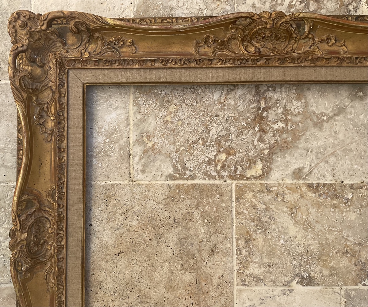 Large Montparnasse Frame With Louis XV Wooden Profile, Size 20f, French Frame-photo-2
