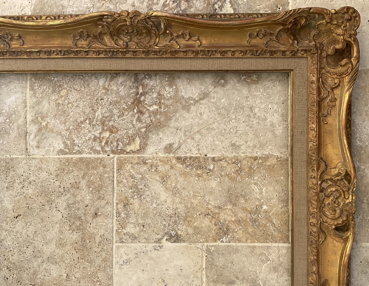 Large Montparnasse Frame With Louis XV Wooden Profile, Size 20f, French Frame-photo-3