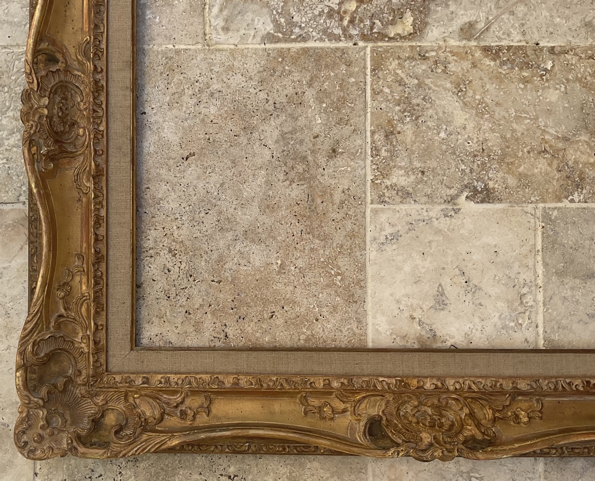 Large Montparnasse Frame With Louis XV Wooden Profile, Size 20f, French Frame-photo-1