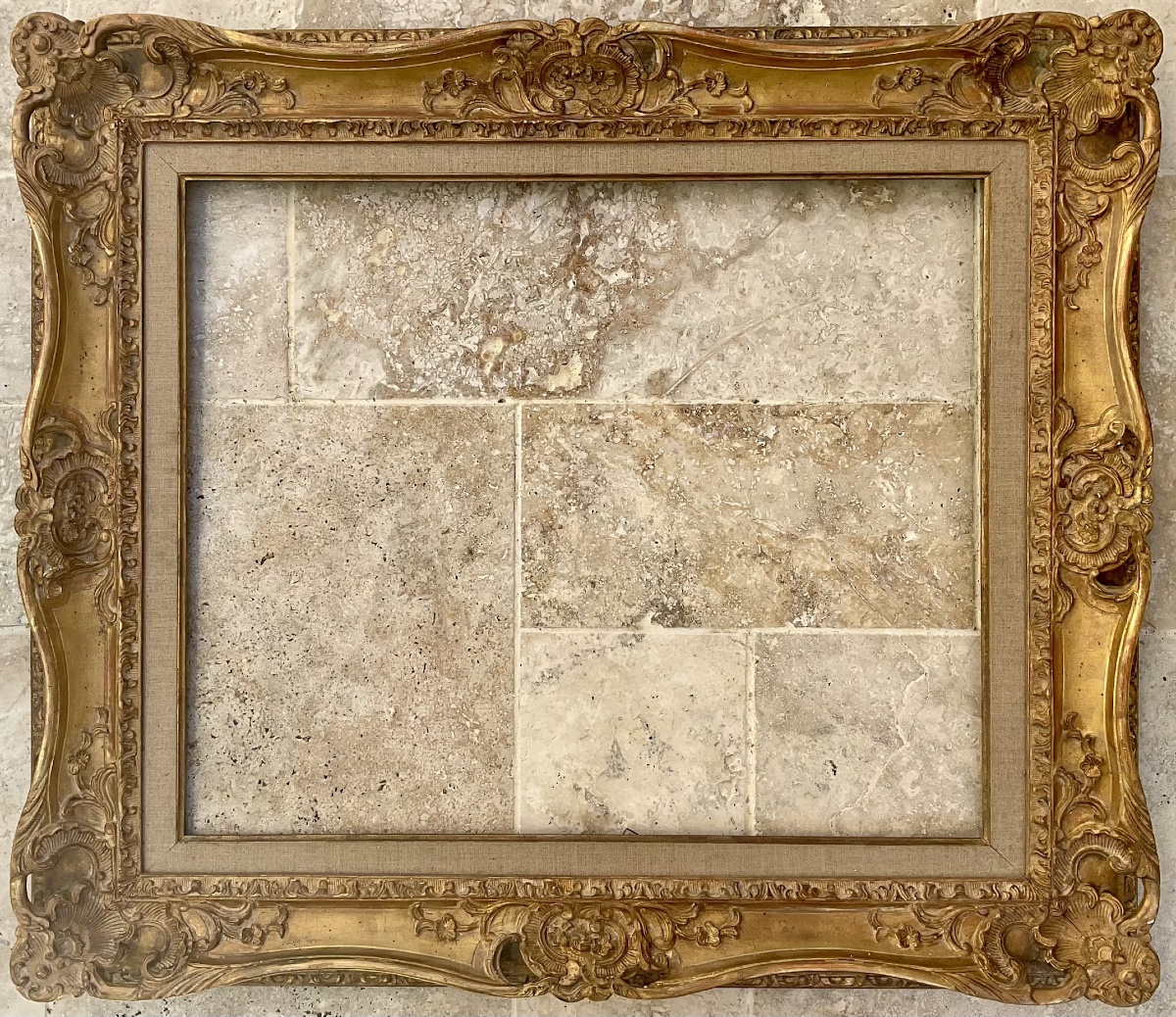 Large Montparnasse Frame With Louis XV Wooden Profile, Size 20f, French Frame