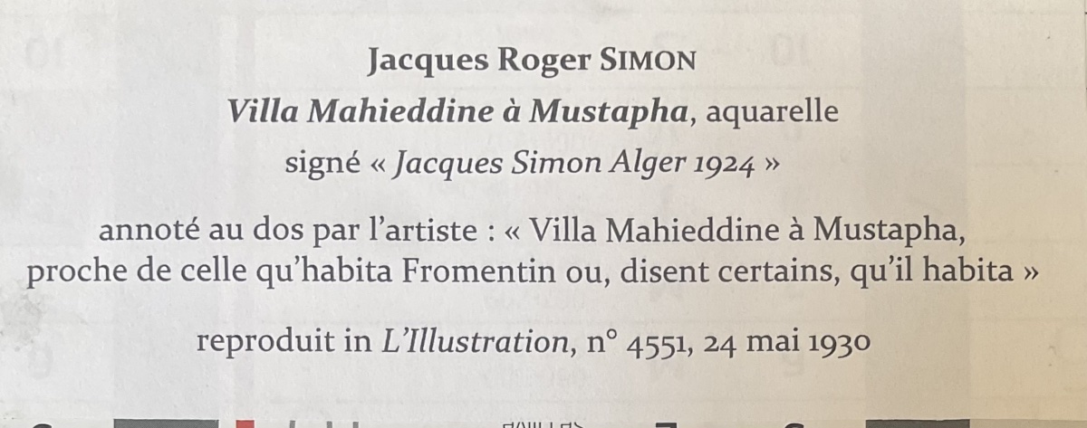 Jacques Roger Simon, Orientalist Watercolor, 1929, Algiers, Villa Mahieddine -photo-1