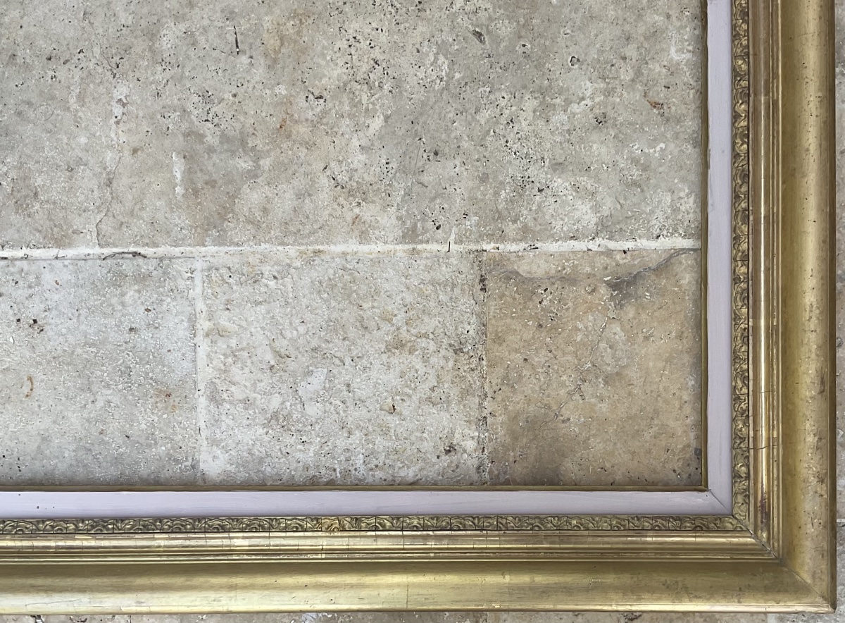 CADRE XIXè STYLE LOUIS XVI DIM 15F DORURE A LA FEUILLE 65 x 54 cm-photo-1