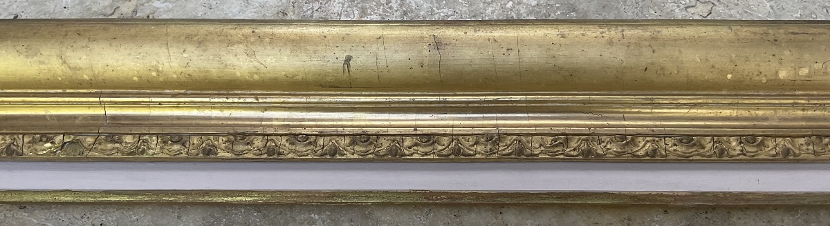 CADRE XIXè STYLE LOUIS XVI DIM 15F DORURE A LA FEUILLE 65 x 54 cm-photo-2