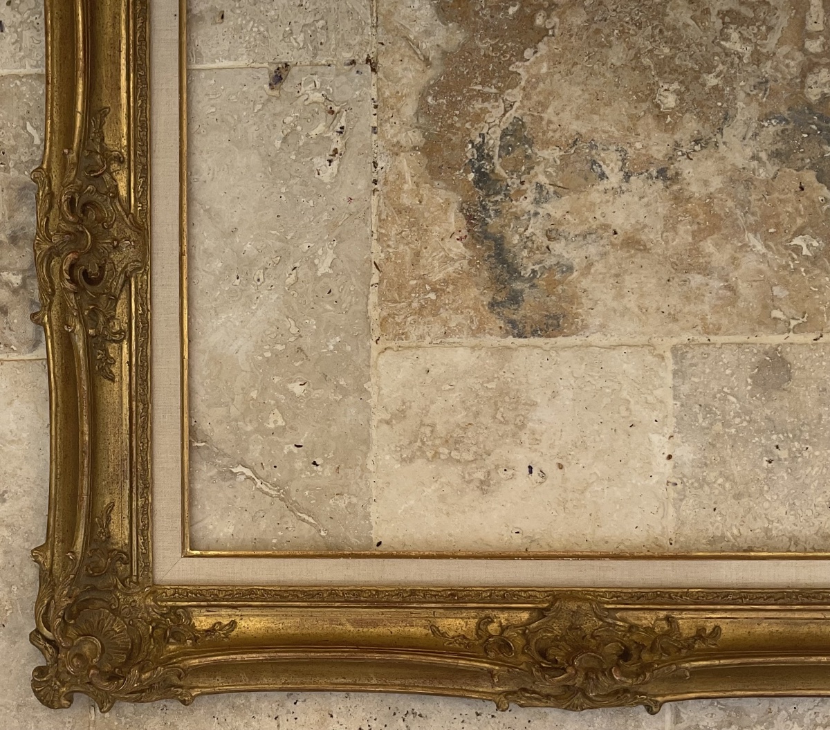 CADRE XIXè STYLE LOUIS XV SCULPTÉ BOIS STUC DIM 10F FRENCH FRAME 55 x 46 cm-photo-4