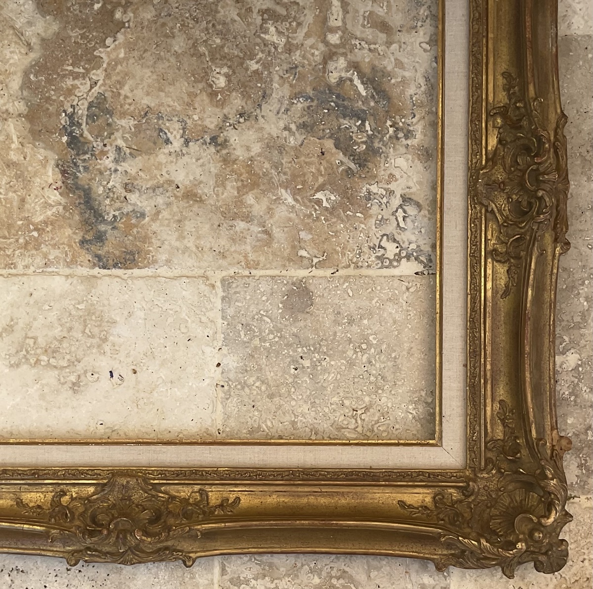 CADRE XIXè STYLE LOUIS XV SCULPTÉ BOIS STUC DIM 10F FRENCH FRAME 55 x 46 cm-photo-1