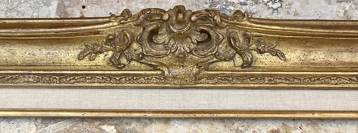 CADRE XIXè STYLE LOUIS XV SCULPTÉ BOIS STUC DIM 10F FRENCH FRAME 55 x 46 cm-photo-2