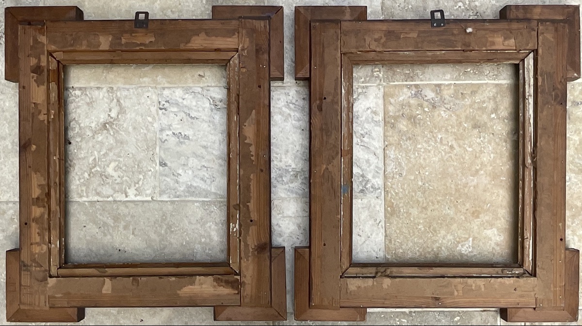 Pair Of 19th-century Wooden Frames, 36 X 30 Cm -photo-4