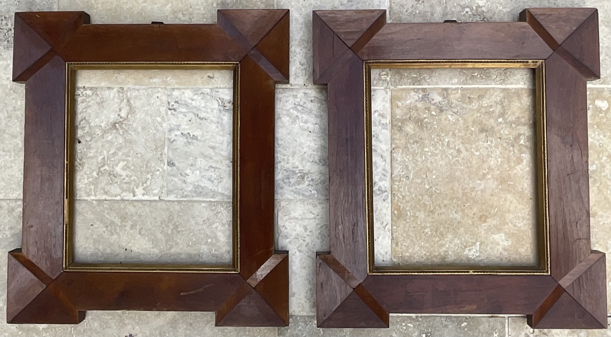 Pair Of 19th-century Wooden Frames, 36 X 30 Cm 