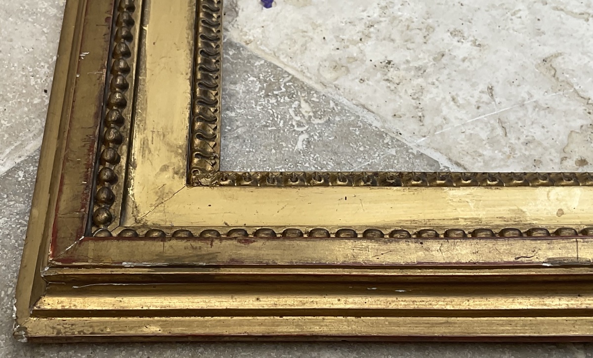 Antique Louis XVI-style Frame With Gold Leaf, 41 X 33 Cm / 6f-photo-2