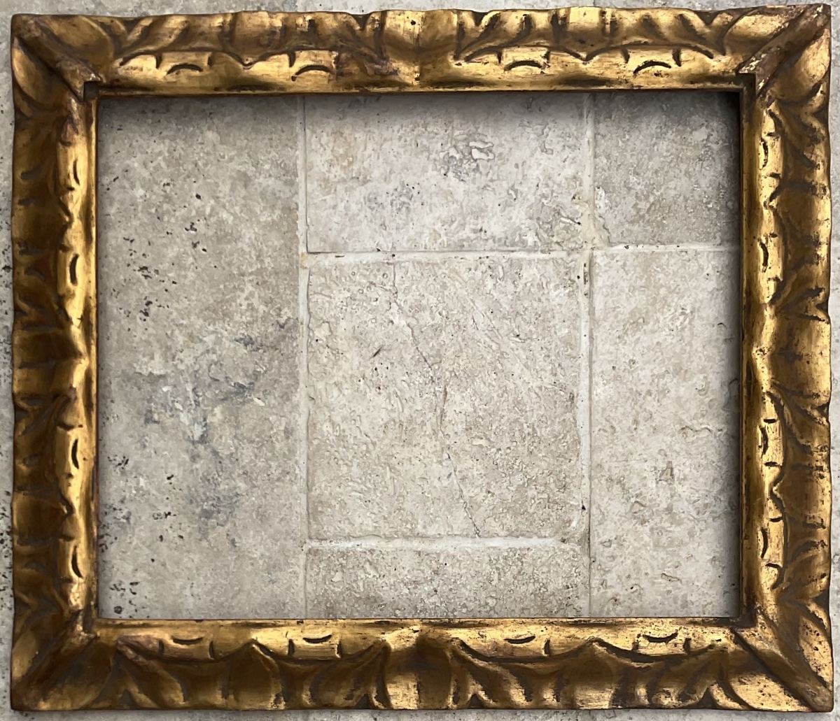 Rare 19th-century Carved Wooden Frame, 8f, Original French Frame, 46 X 38 Cm