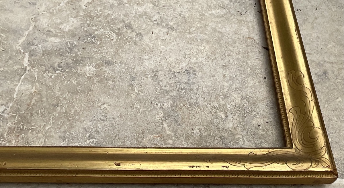 PAIRE DE CADRES XIXè SCULPTÉ BOIS FEUILLE OR ORIGINAL FRENCH FRAME 54 x 43 cm-photo-3