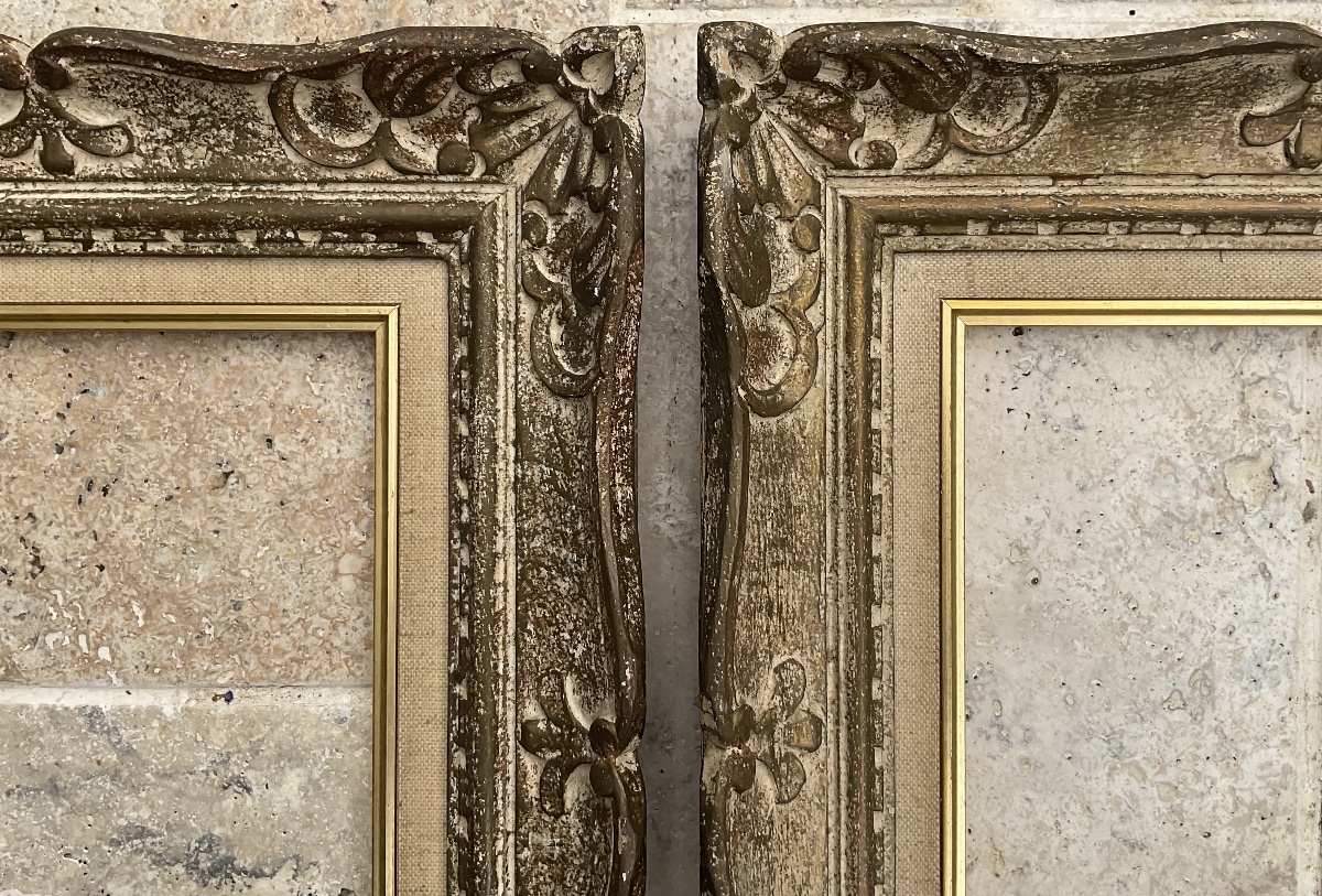 PAIRE CADRES MONTPARNASSE BOIS DIM 2F 1940/50 FRAME 24 X 19 cm-photo-2
