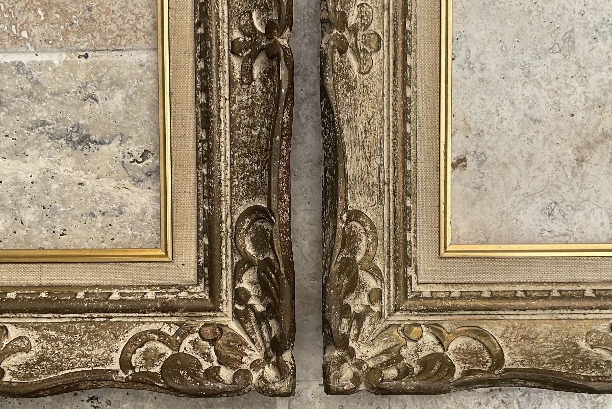 PAIRE CADRES MONTPARNASSE BOIS DIM 2F 1940/50 FRAME 24 X 19 cm-photo-3