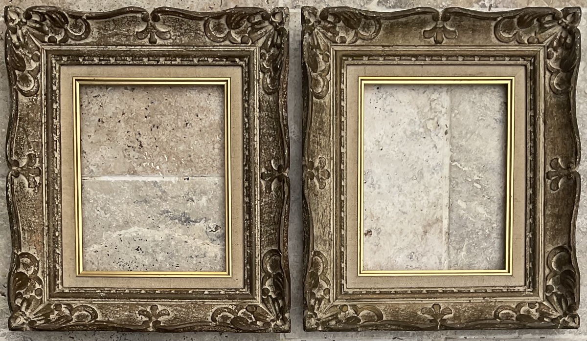 PAIRE CADRES MONTPARNASSE BOIS DIM 2F 1940/50 FRAME 24 X 19 cm