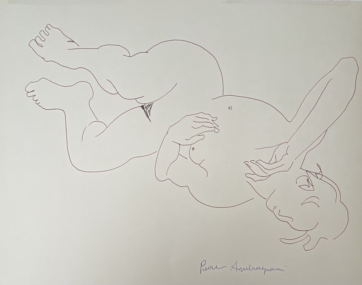 PIERRE  AMBROGIANI DESSIN ORIGINAL NU FÉMININ -photo-2