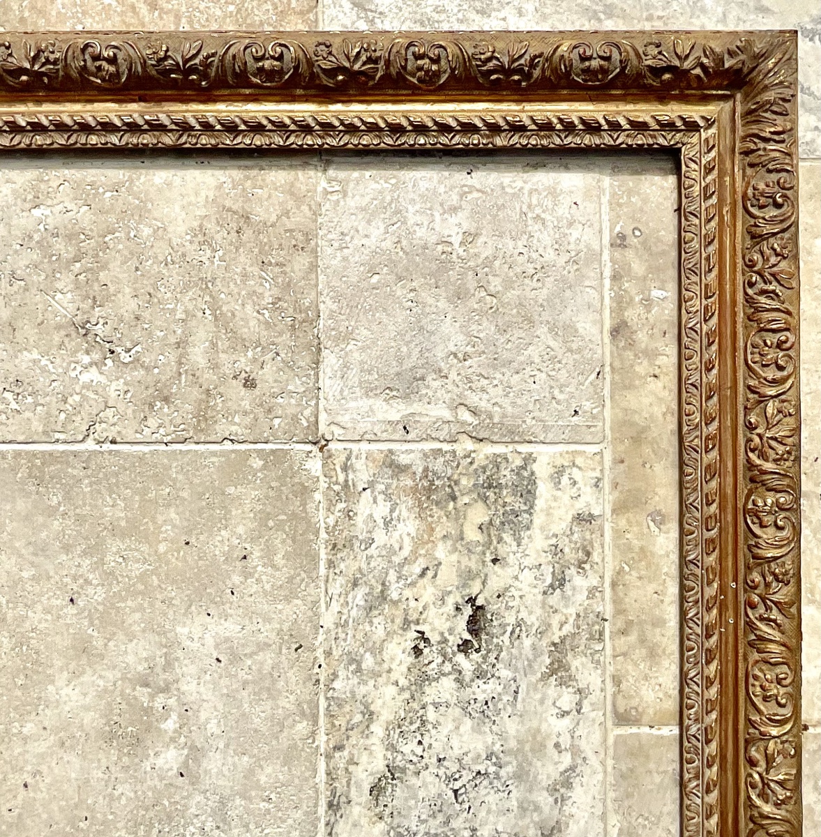 19th-century Carved Wood And Stucco "bérain" Frame, Size 25f, Original French Frame, 81 X 65 Cm-photo-2