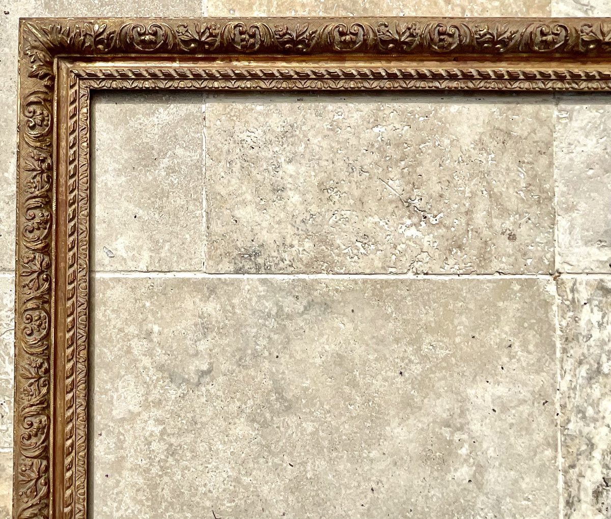 19th-century Carved Wood And Stucco "bérain" Frame, Size 25f, Original French Frame, 81 X 65 Cm-photo-3