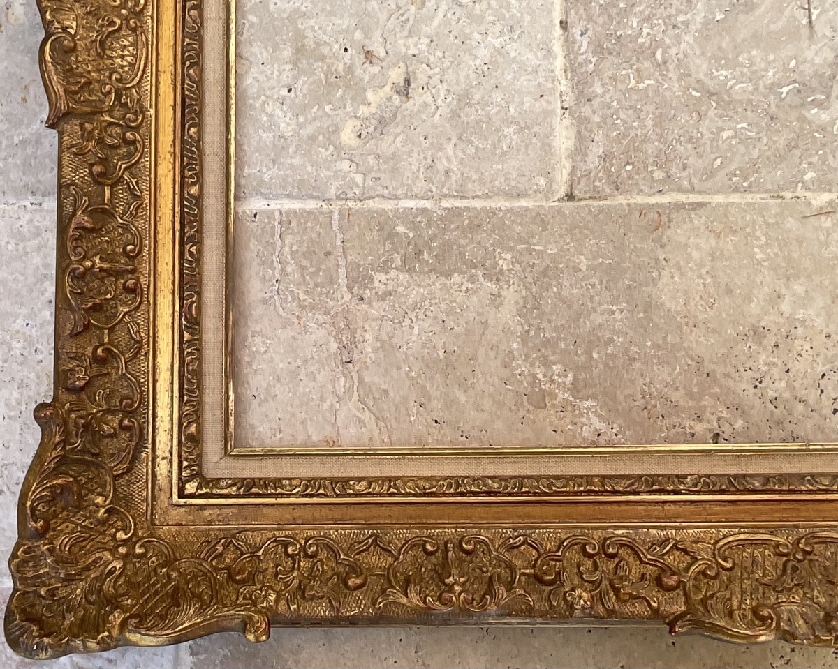CADRE MONTPARNASSE LOUIS XV BOIS STUC 10F DIM 55 x 46 cm -photo-4