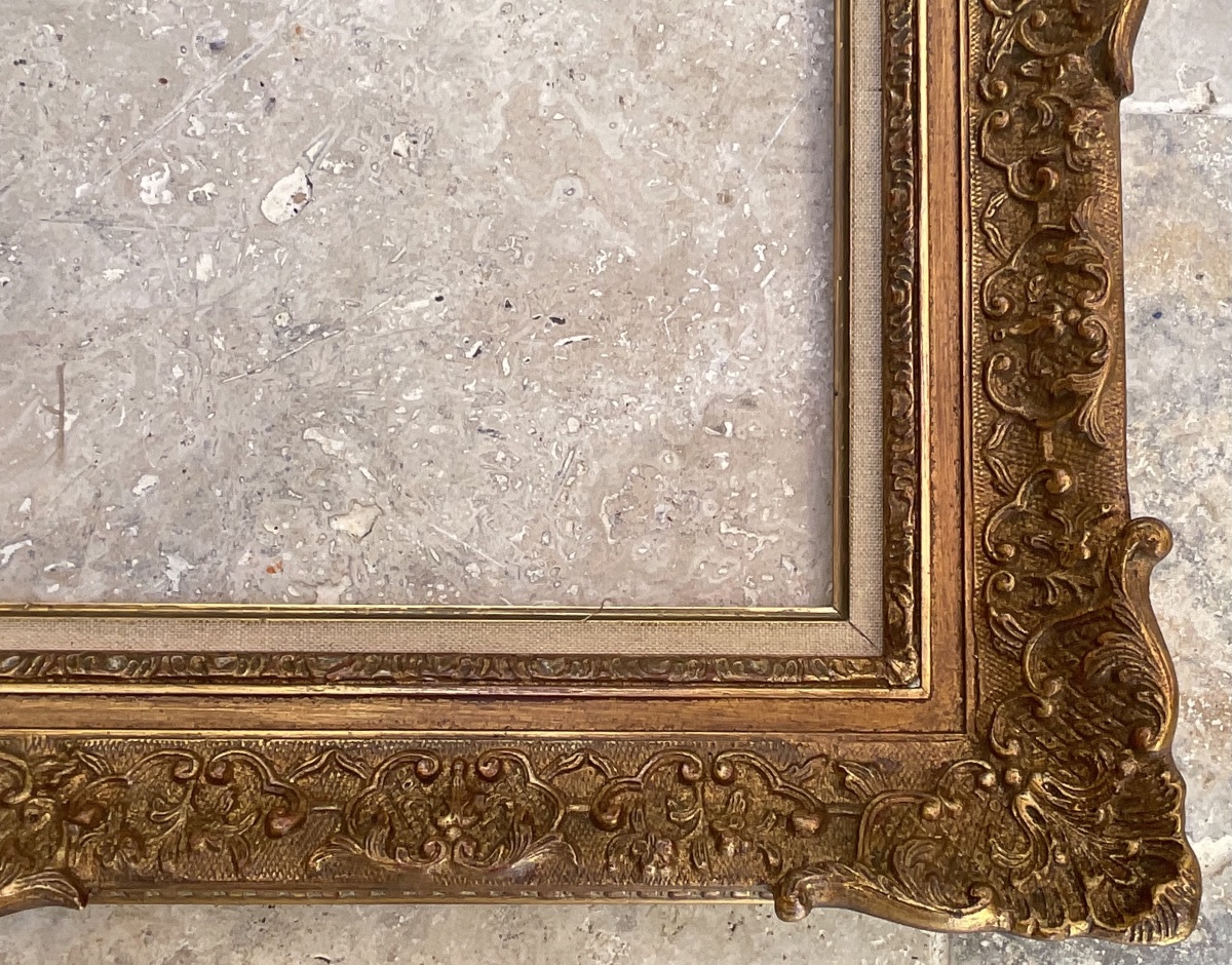 CADRE MONTPARNASSE LOUIS XV BOIS STUC 10F DIM 55 x 46 cm -photo-1