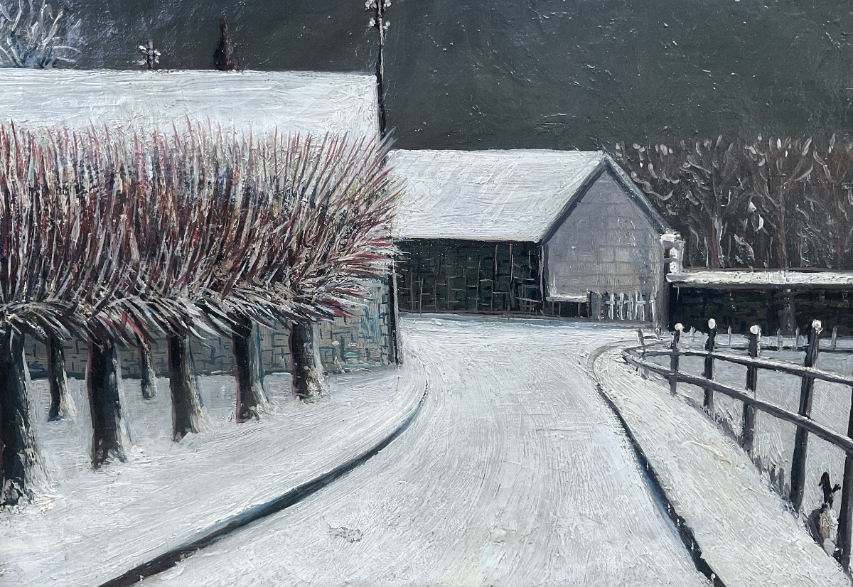 Ferdinand Desnos, Painting Hst *snow At Pontlevois In Touraine*, 1932 -photo-3