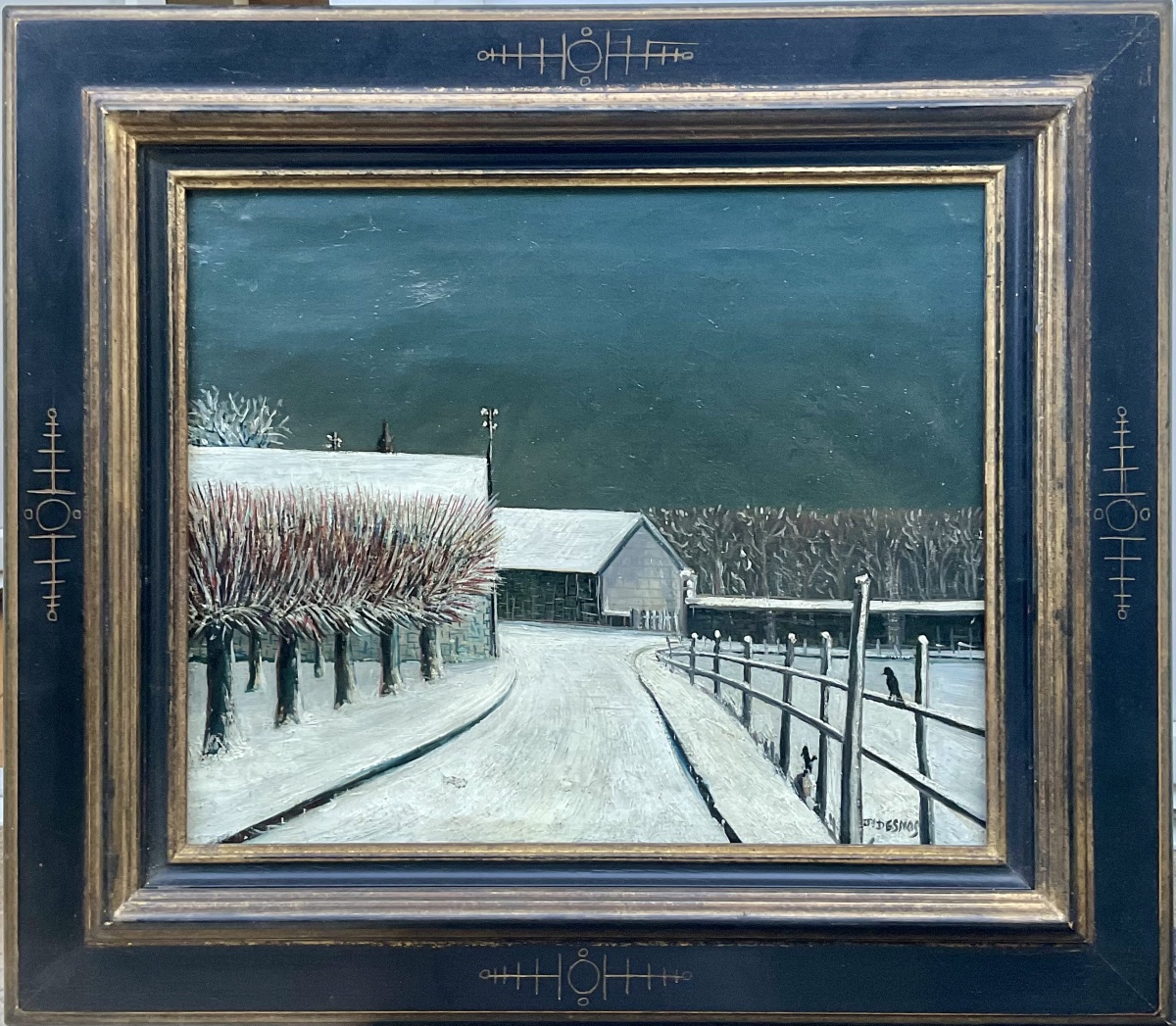 Ferdinand Desnos, Painting Hst *snow At Pontlevois In Touraine*, 1932 