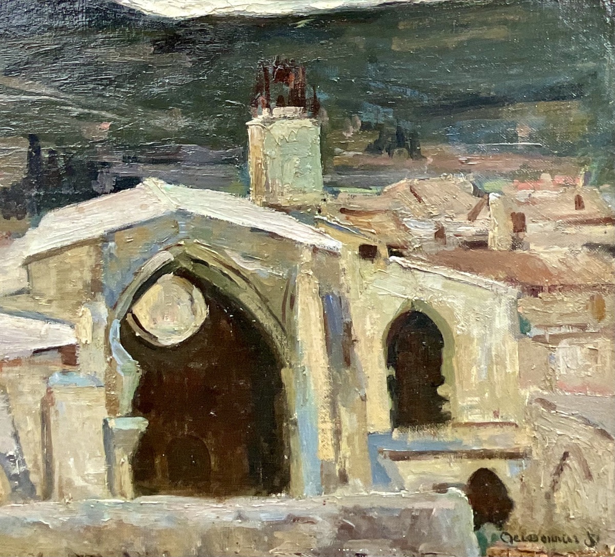 Joseph Meissonnier, 19th-century Painting: Chartreuse Of Villeneuve-les-avignons -photo-1
