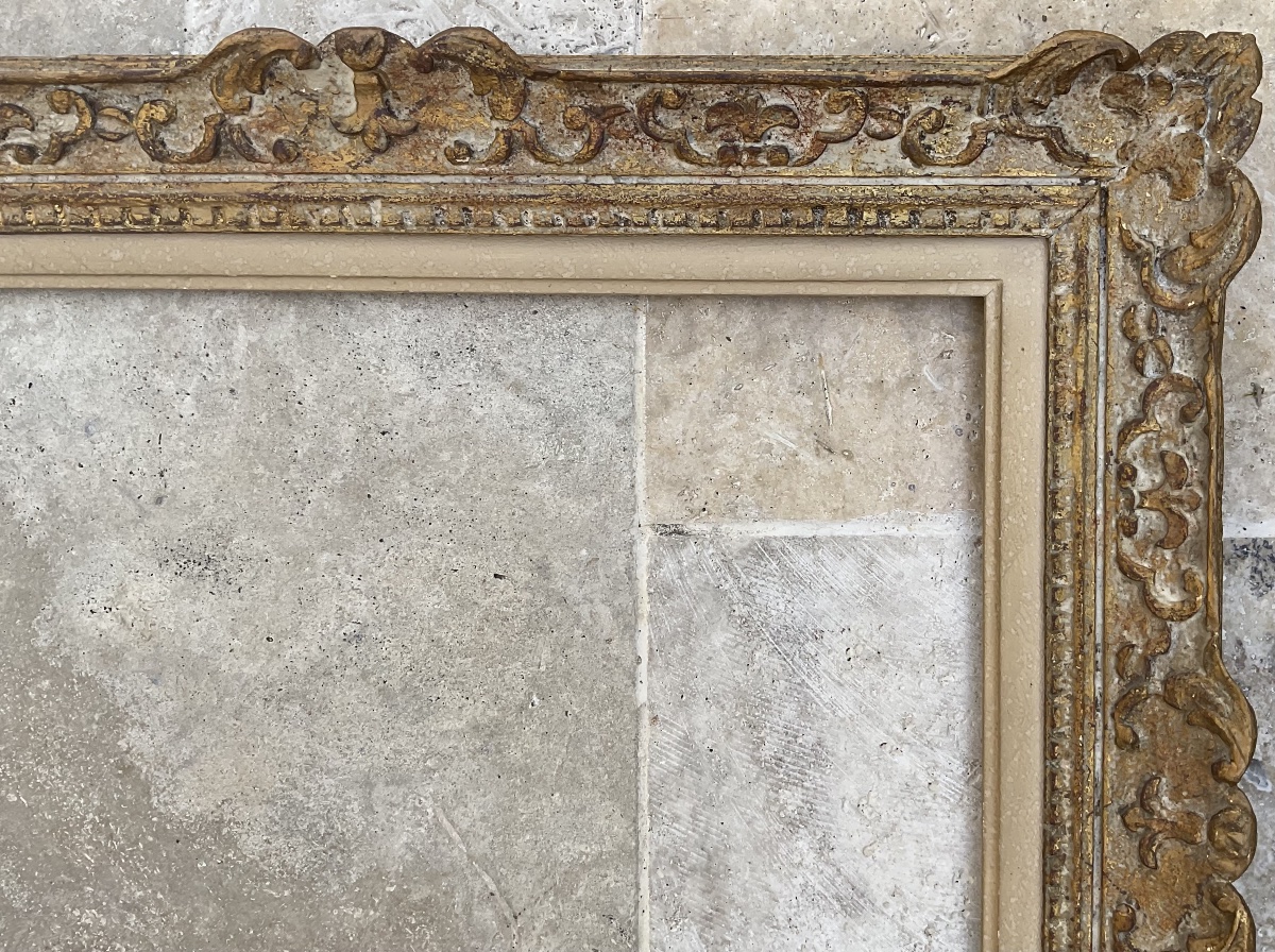 Louis XIV-style Wooden Montparnasse Frame, 10f Size, Original 1930s/1940s, 55x46 Cm-photo-3