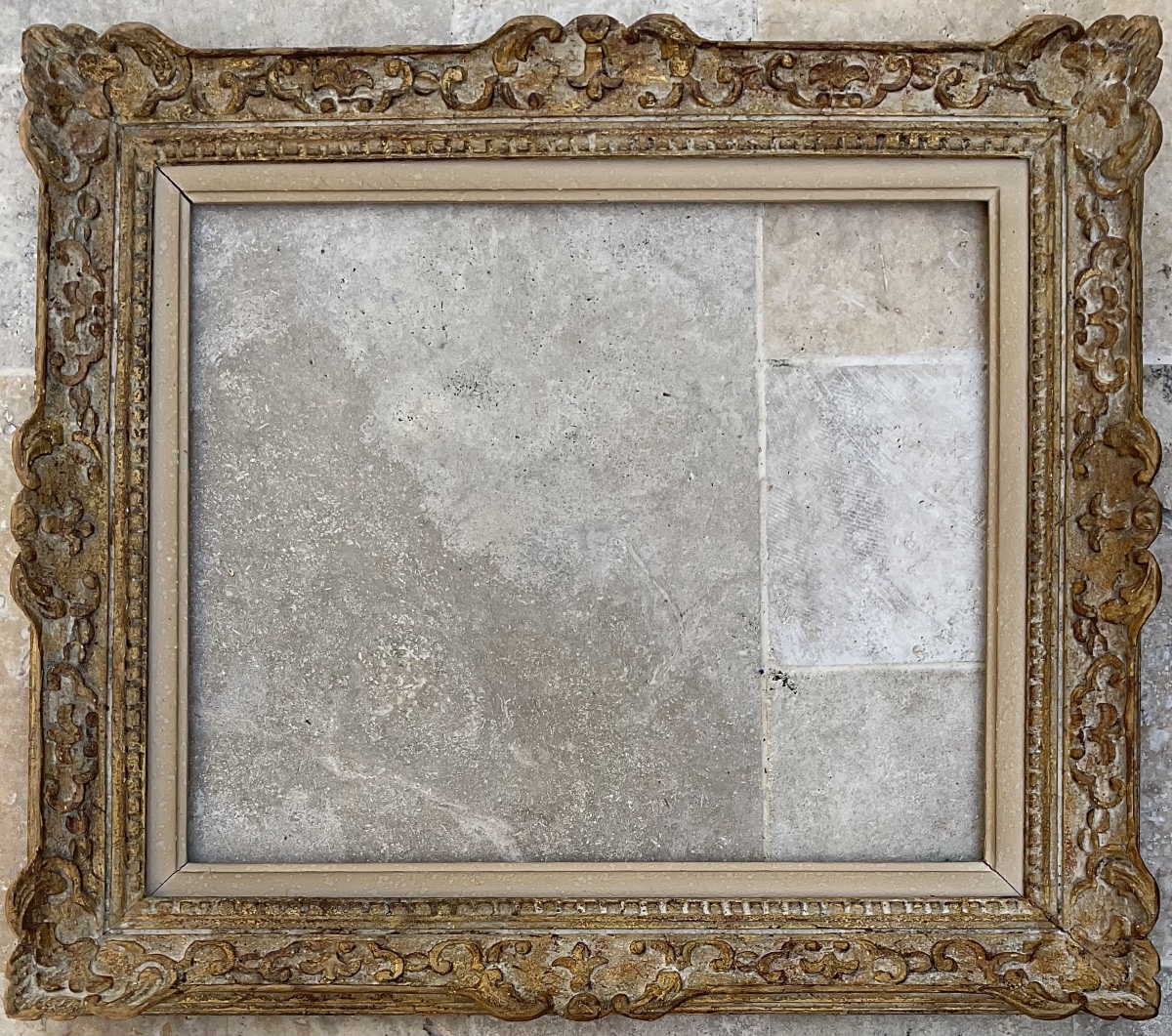 Louis XIV-style Wooden Montparnasse Frame, 10f Size, Original 1930s/1940s, 55x46 Cm