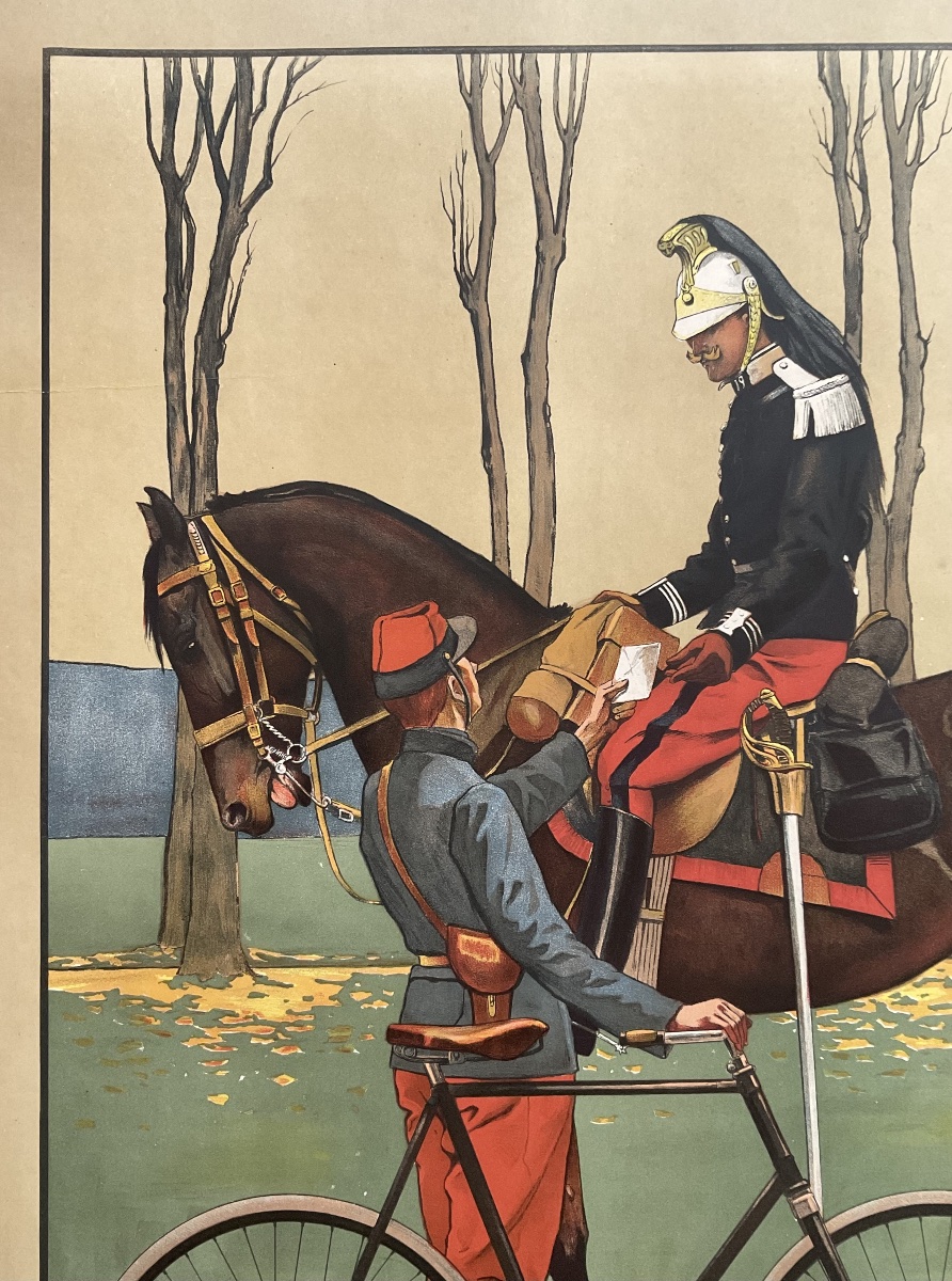 E Vulliemin Rare Lithographic Poster, 1900: Peugeot Bicycle, Valentigney, Doubs, 1900 Poster-photo-3