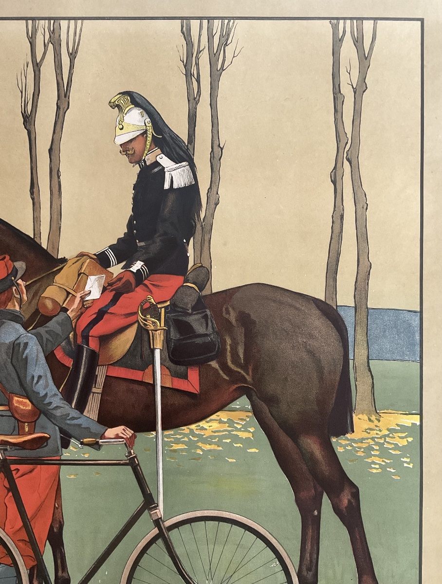E Vulliemin Rare Lithographic Poster, 1900: Peugeot Bicycle, Valentigney, Doubs, 1900 Poster-photo-4