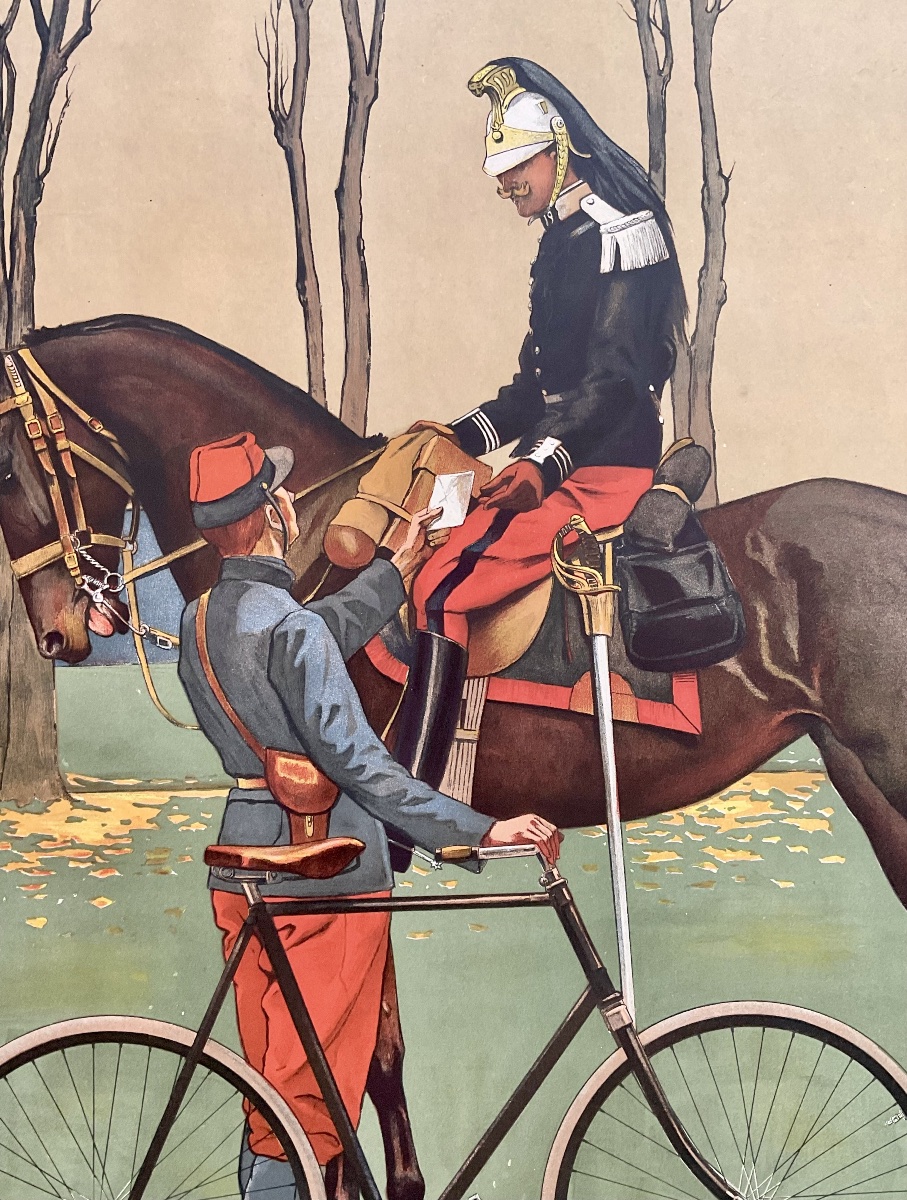 E Vulliemin Rare Lithographic Poster, 1900: Peugeot Bicycle, Valentigney, Doubs, 1900 Poster-photo-3