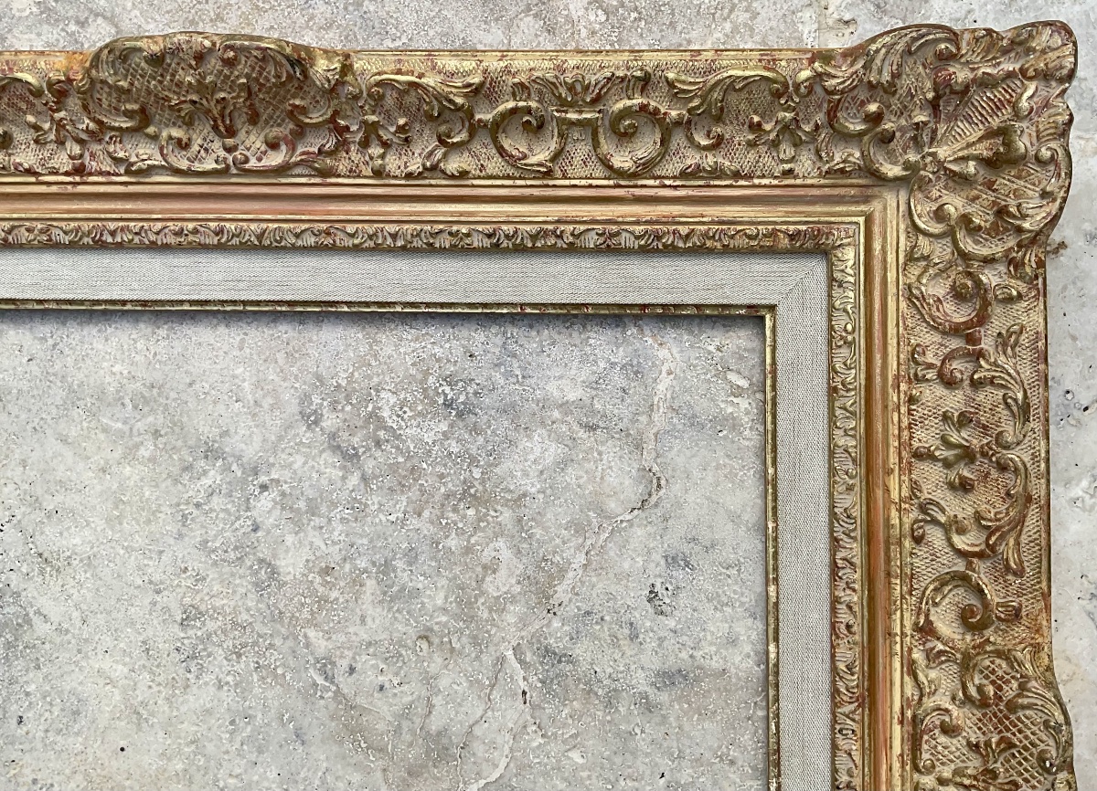 Montparnasse Frame, Old Louis XIV Style, Dim 8f Rg Gault, 46 X 38 Cm -photo-2