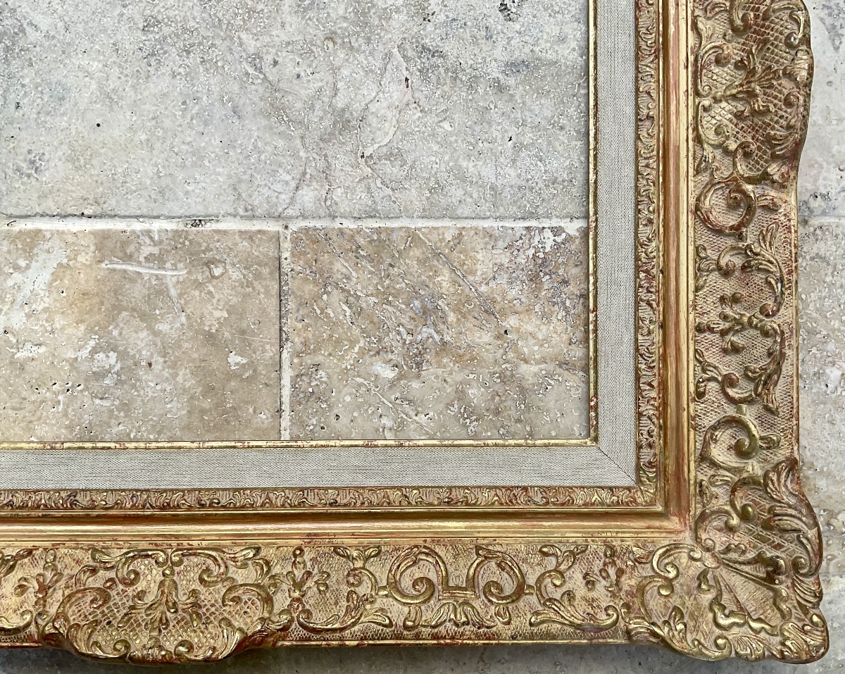Montparnasse Frame, Old Louis XIV Style, Dim 8f Rg Gault, 46 X 38 Cm -photo-1