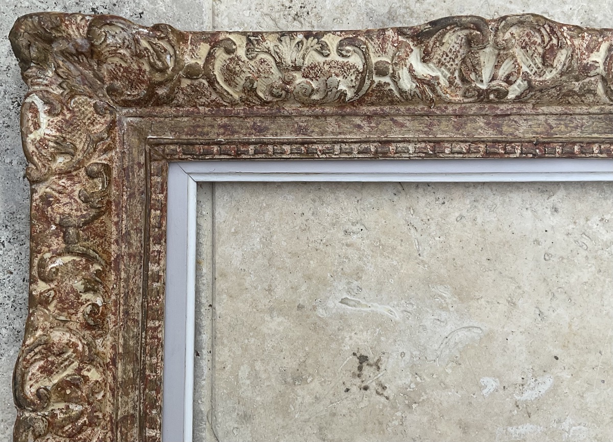 Montparnasse Frame, 1930, Louis XIV Style, Wood And Stucco, Dim 5f - 35 X 27 Cm-photo-2