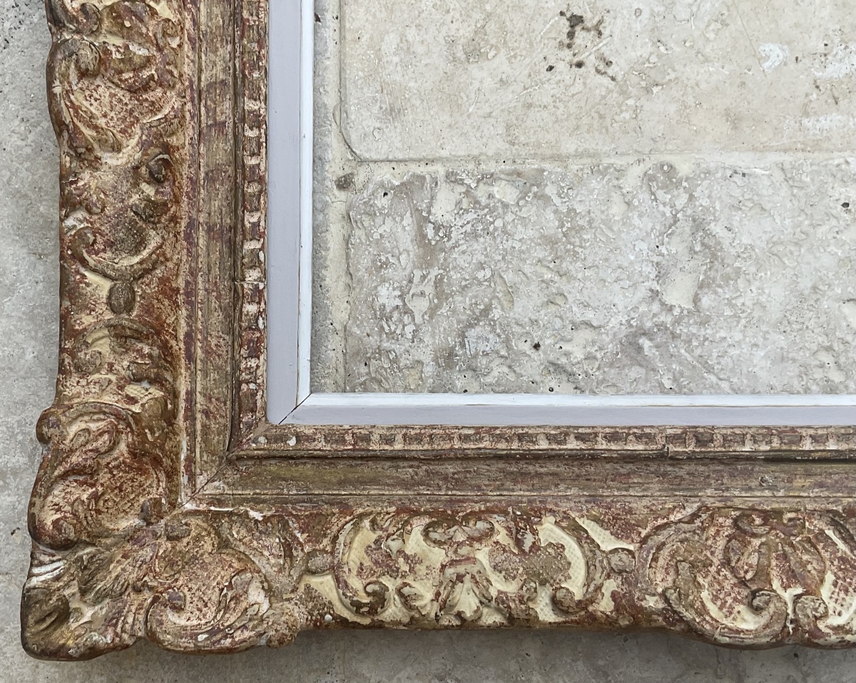 Montparnasse Frame, 1930, Louis XIV Style, Wood And Stucco, Dim 5f - 35 X 27 Cm-photo-4