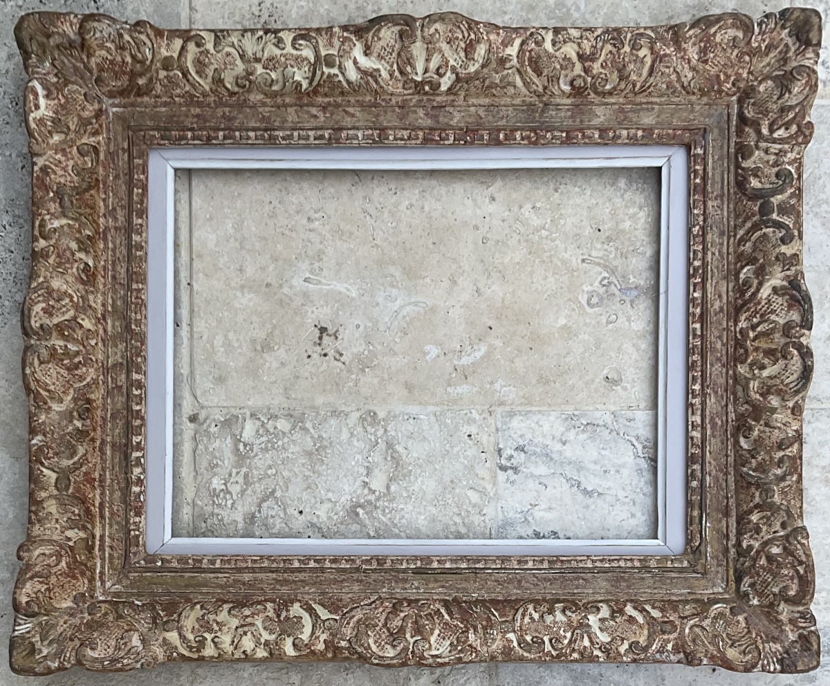 Montparnasse Frame, 1930, Louis XIV Style, Wood And Stucco, Dim 5f - 35 X 27 Cm