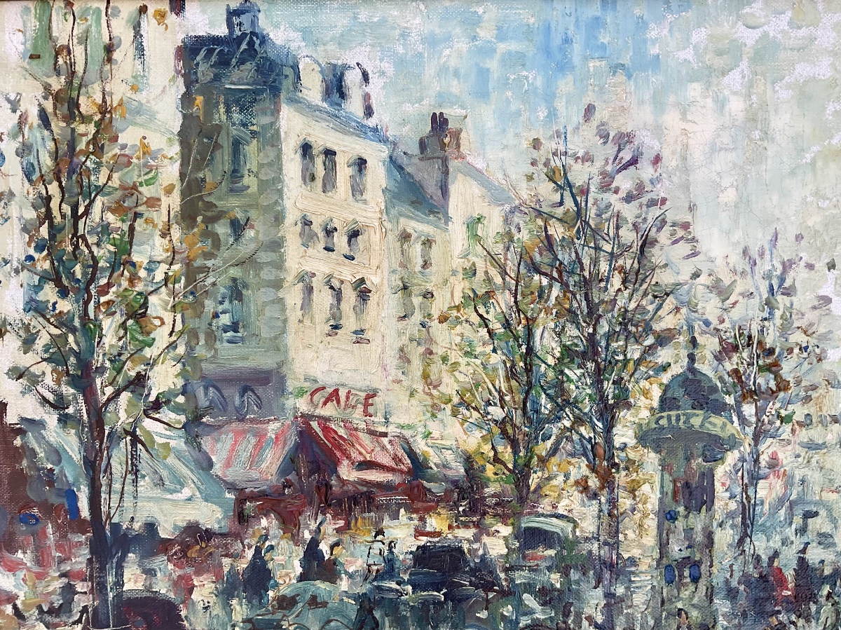 Merio Améglio Tableau HST  Paris Boulevard de Clichy dim 55 x 46 cm -photo-3
