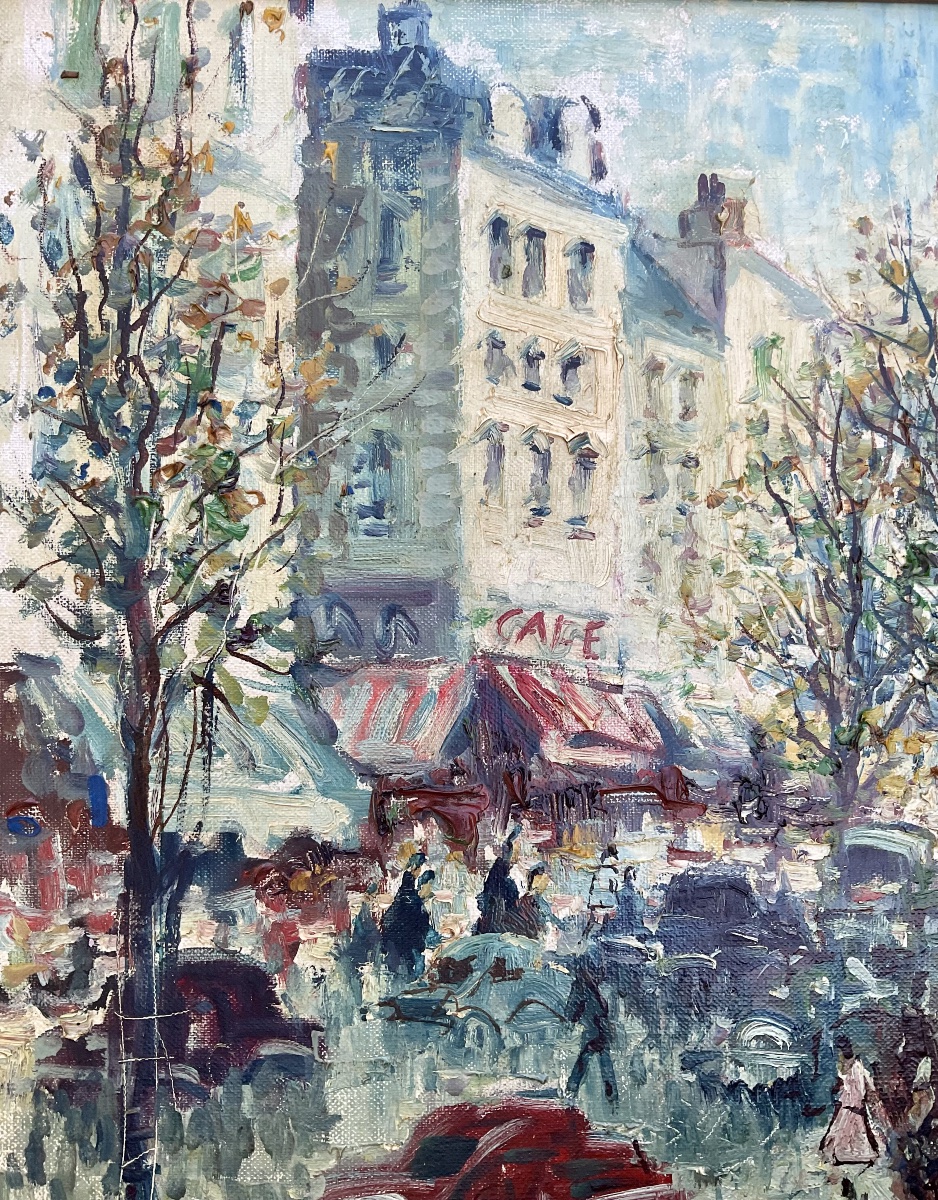 Merio Améglio Tableau HST  Paris Boulevard de Clichy dim 55 x 46 cm -photo-1
