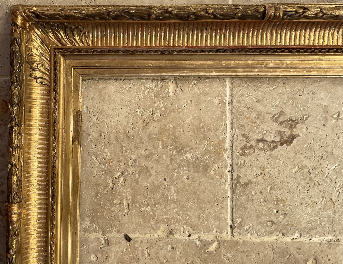 19th-century Frame With Fluted Profile In The Barbizon Style; Standard 6f Size: 46 X 33 Cm -photo-2