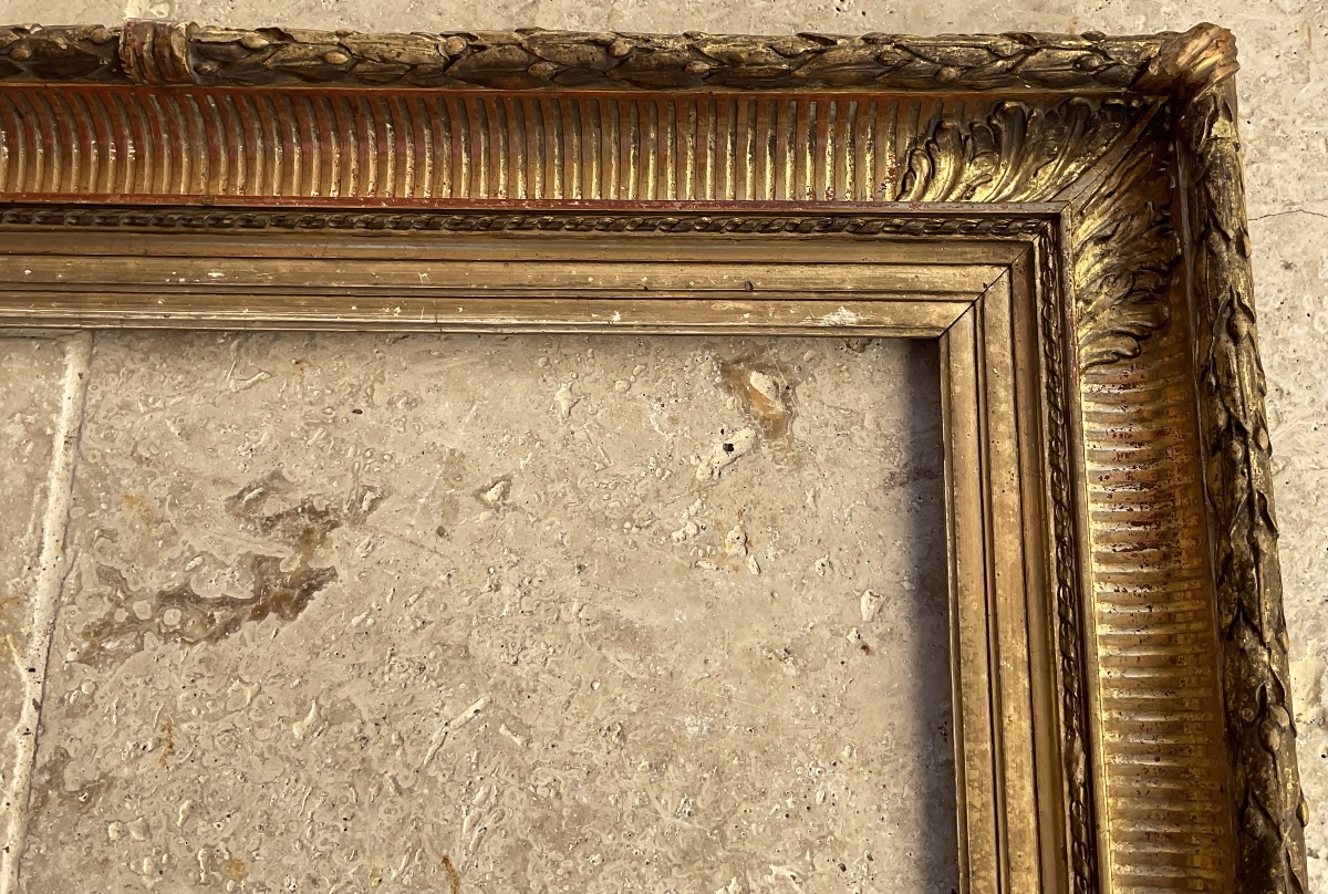 19th-century Frame With Fluted Profile In The Barbizon Style; Standard 6f Size: 46 X 33 Cm -photo-3